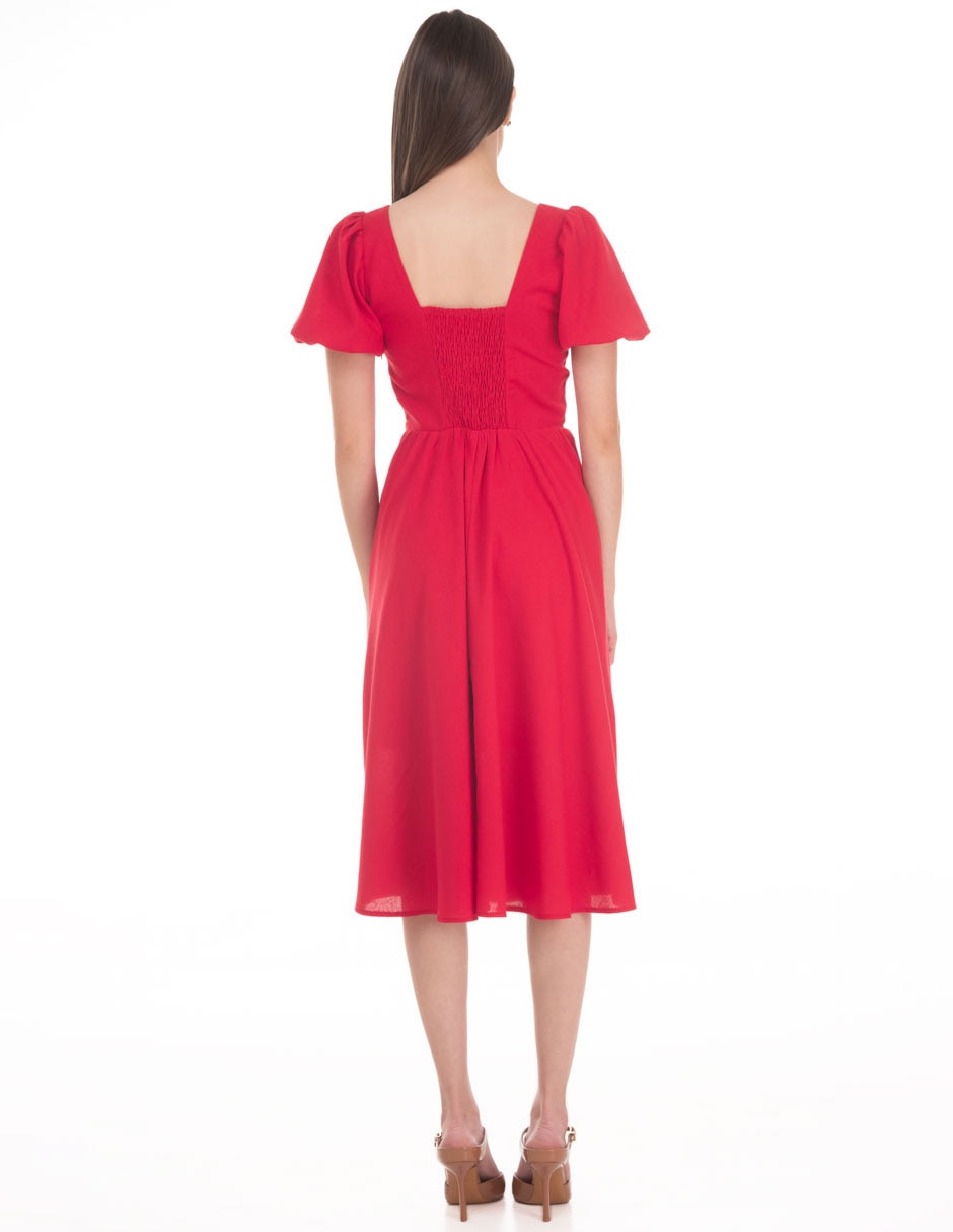 Vestido midi casual sarah bustani coleccion mayo para mujer
