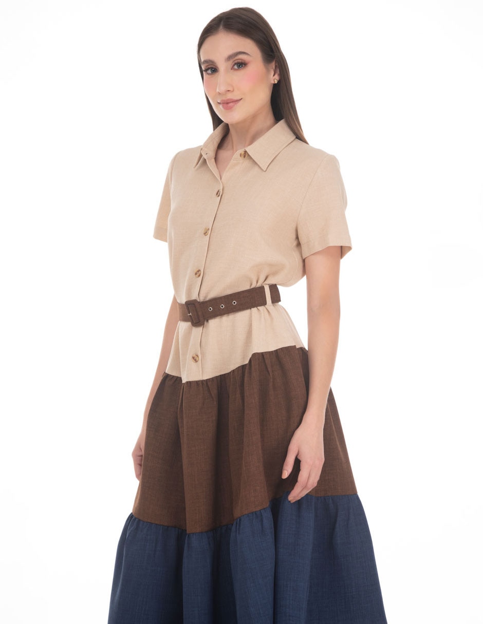 Vestido midi casual coleccion mayo para mujer