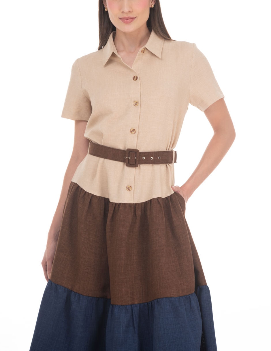 Vestido midi casual coleccion mayo para mujer