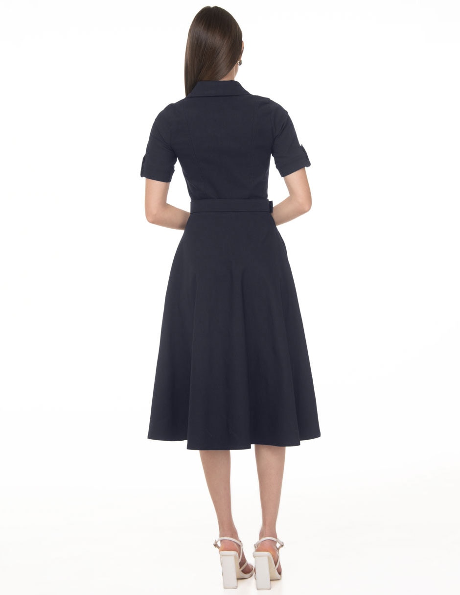 Vestido camisero midi casual coleccion junio para mujer 2