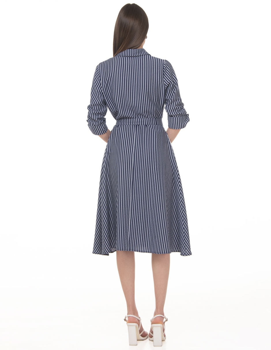 Vestido camisero midi casual coleccion junio para mujer 2