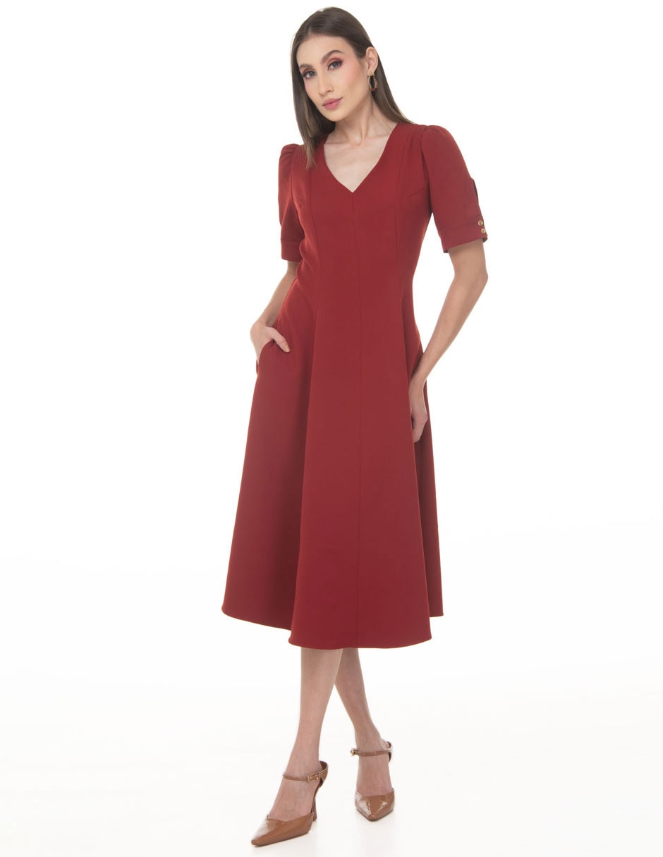 Vestido midi casual coleccion junio para mujer Vestido midi casual coleccion junio para mujer