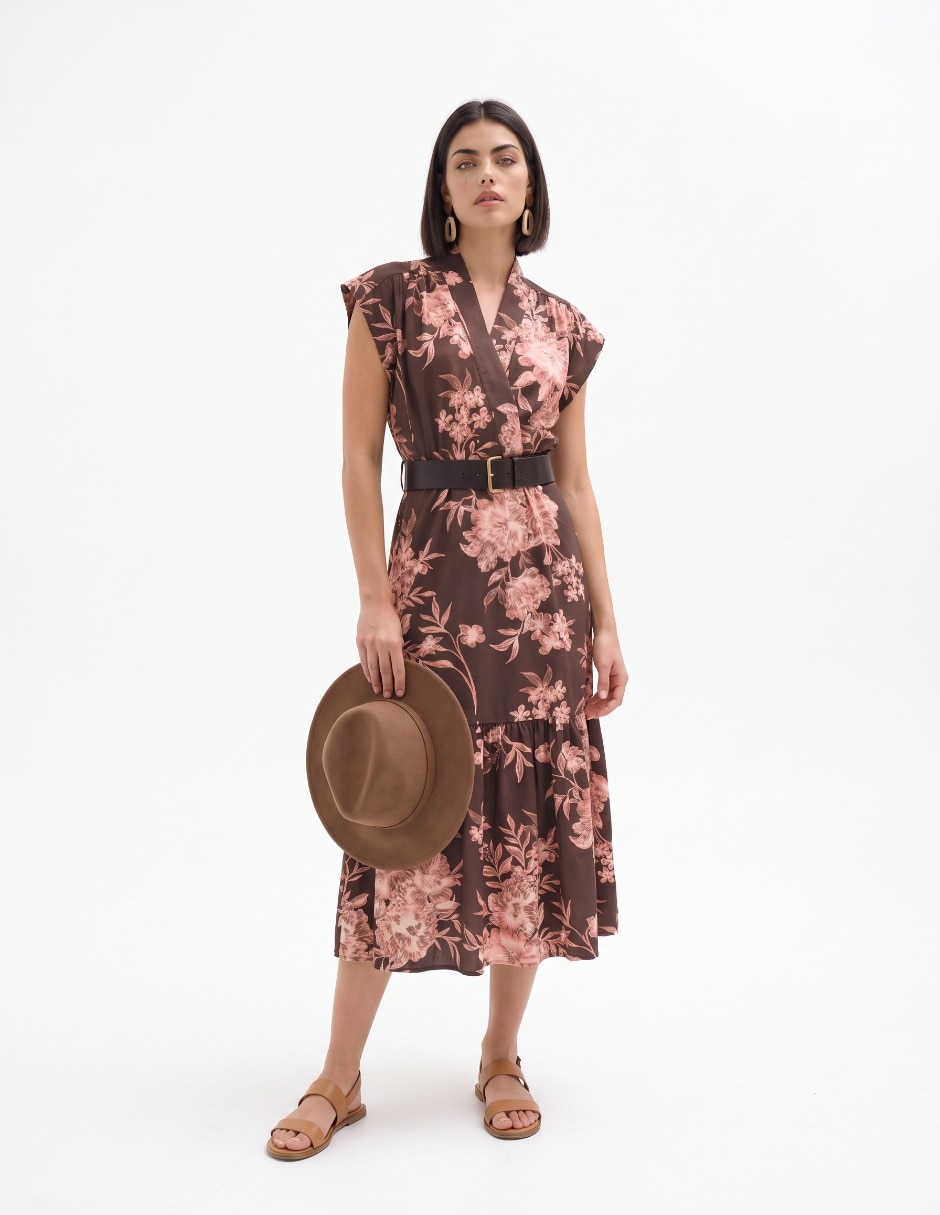 Vestido midi casual Calvin klein para mujer 4
