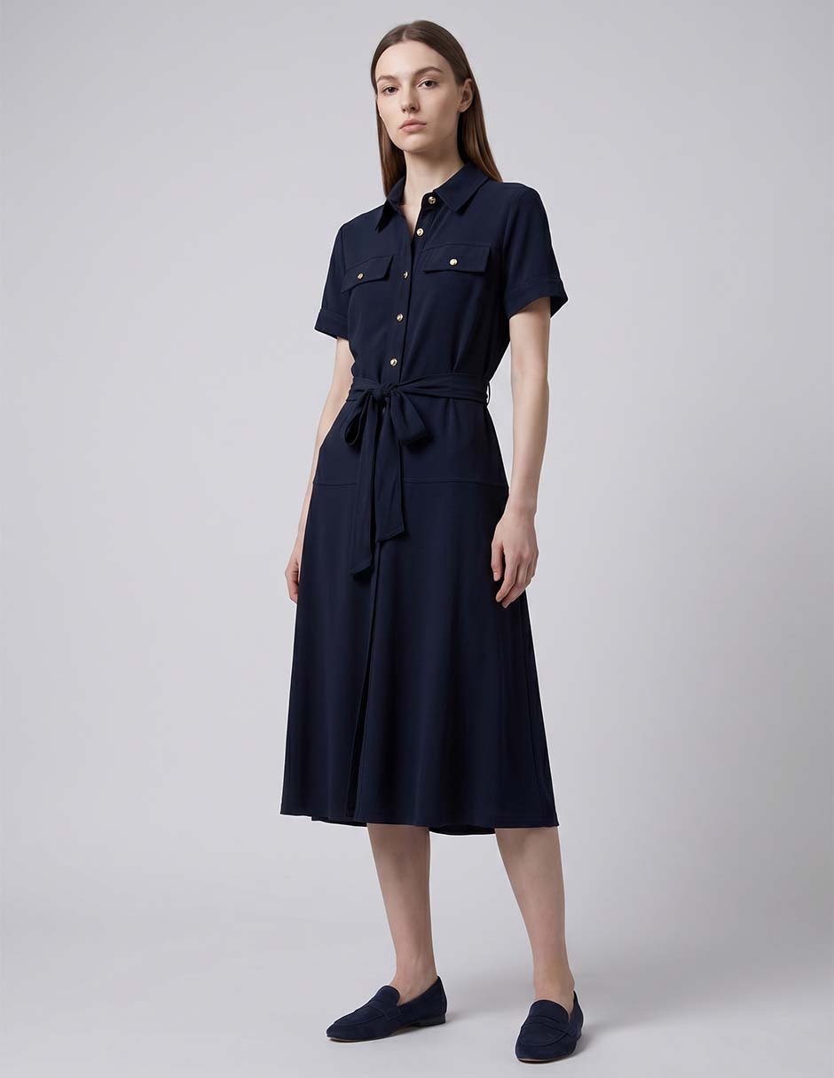 Vestido midi casual Hilfiger para mujer Vestido midi casual Hilfiger para mujer