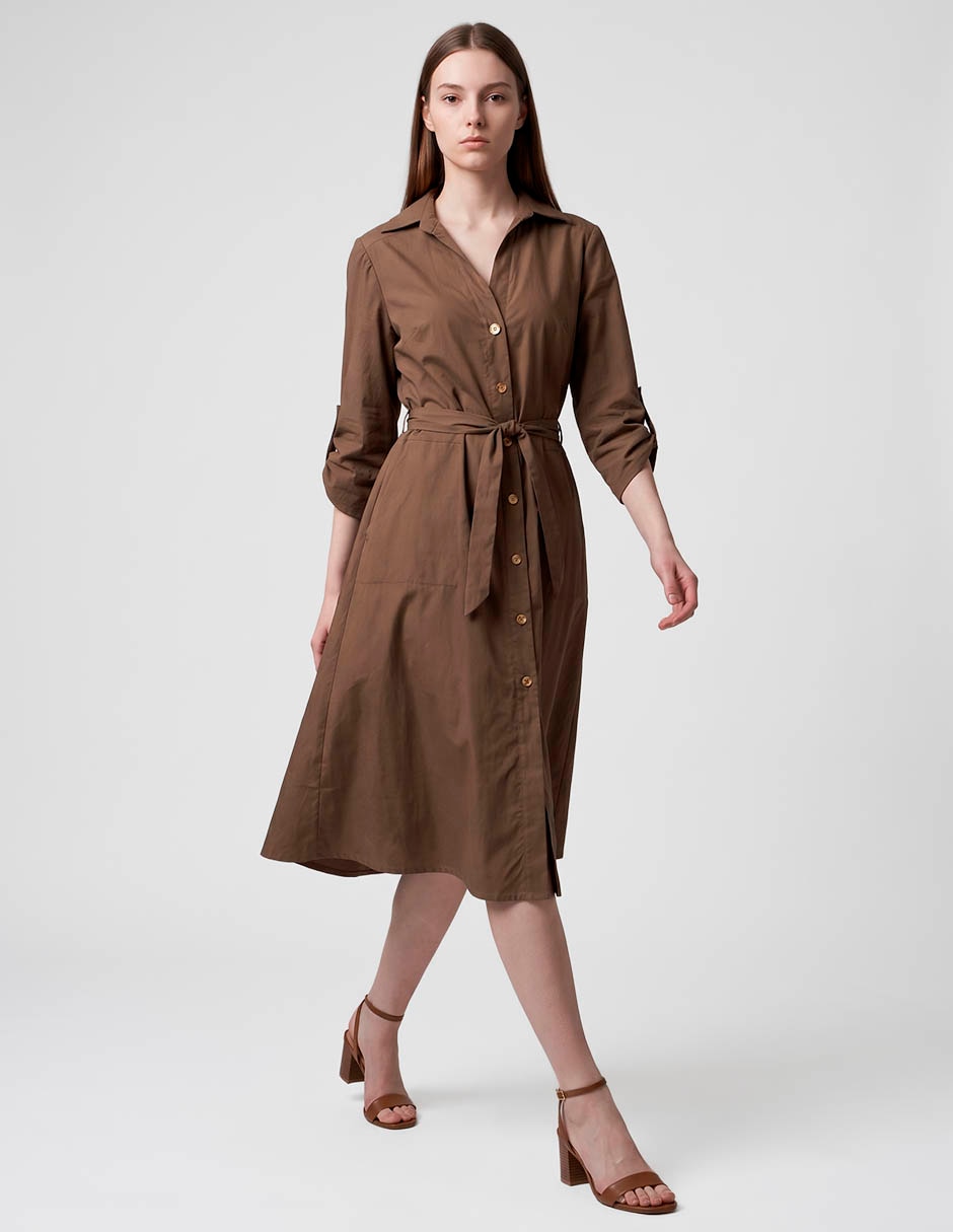 Vestido abajo de la rodilla casual para mujer