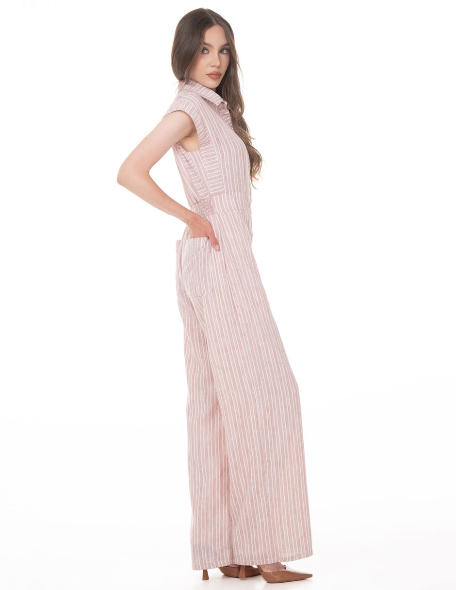 Jumpsuit estampado a rayas para mujer 2