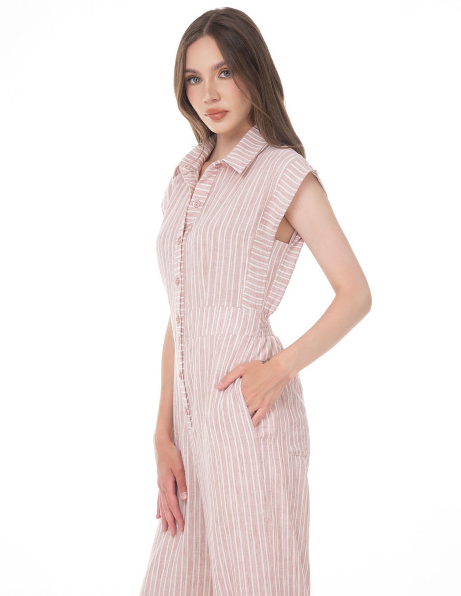 Jumpsuit estampado a rayas para mujer 3