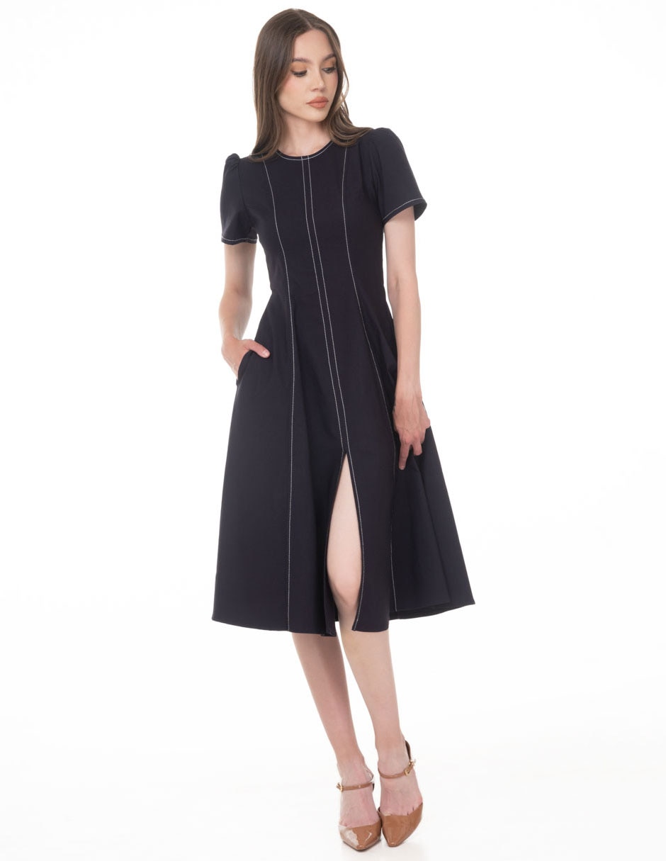 Vestido midi casual sarah bustani para mujer