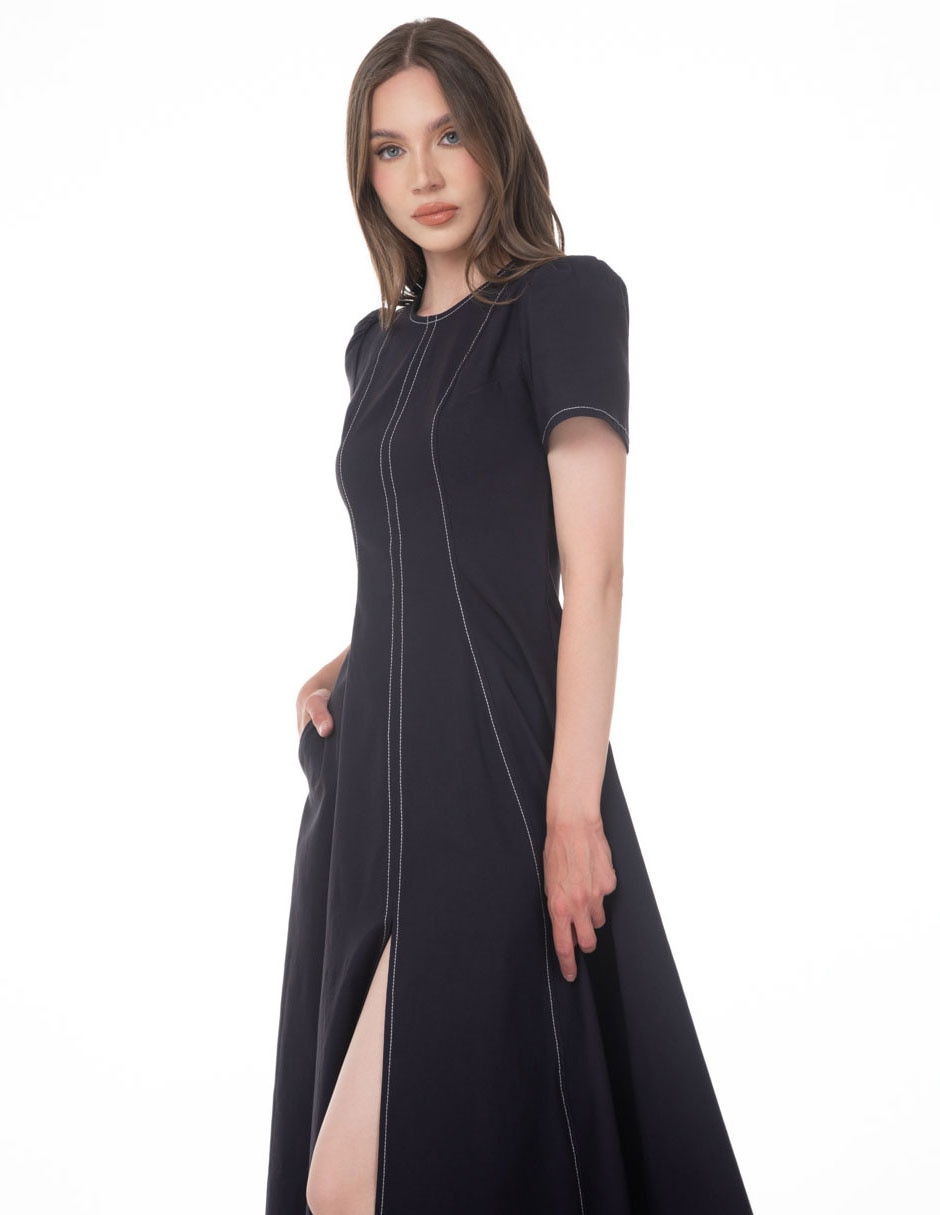 Vestido midi casual sarah bustani para mujer 4