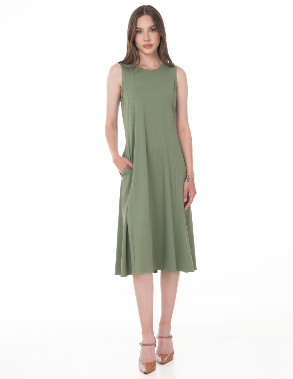Vestido midi casual sarah bustani para mujer