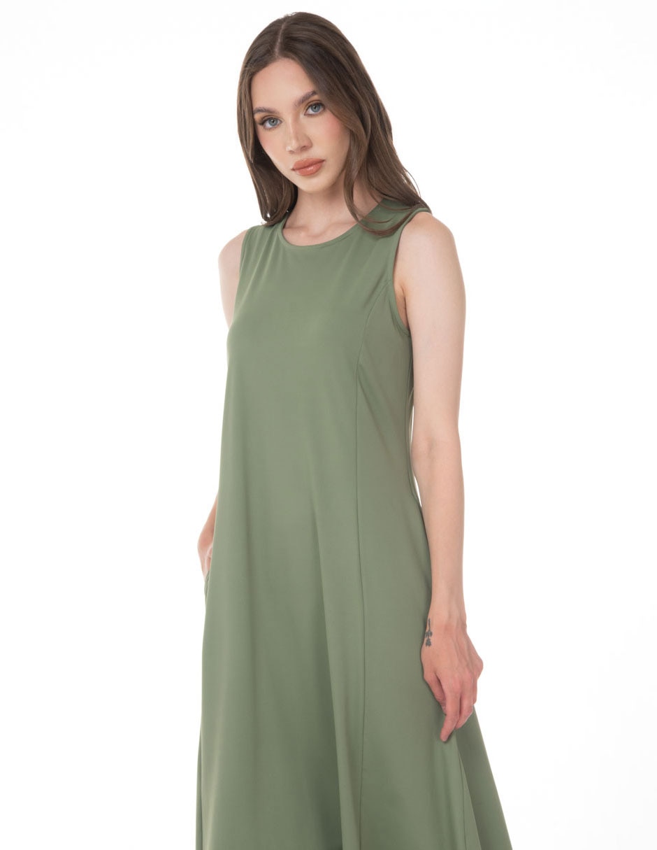 Vestido midi casual sarah bustani para mujer