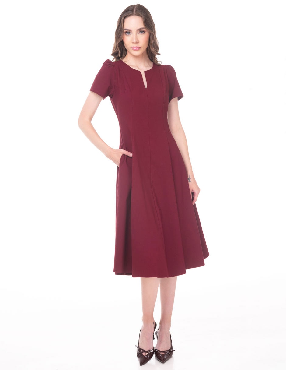 Vestido midi casual sarah bustani para mujer
