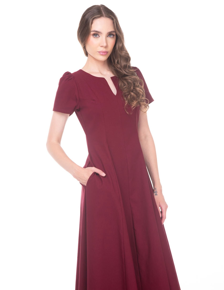 Vestido midi casual sarah bustani para mujer