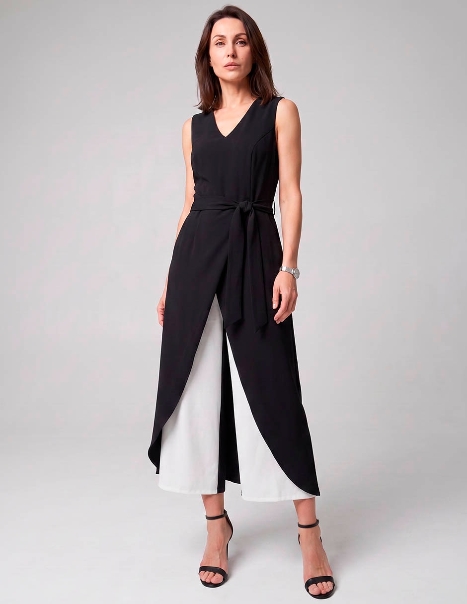 Jumpsuit estampado bloques a color para mujer
