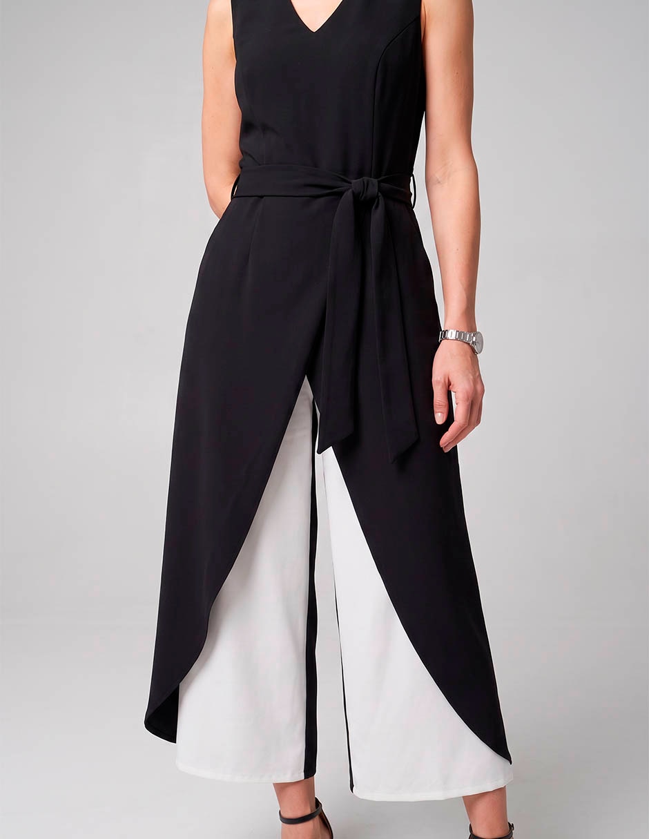 Jumpsuit estampado bloques a color para mujer 3