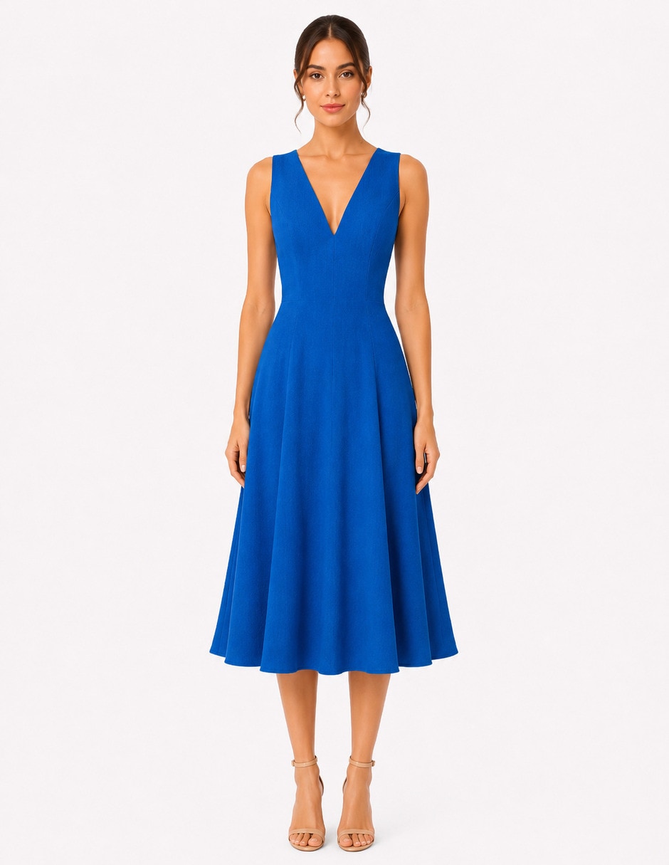 Vestido midi noche r de la p para mujer