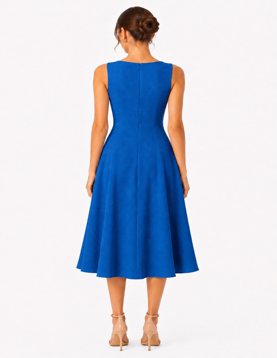 Vestido midi noche r de la p para mujer