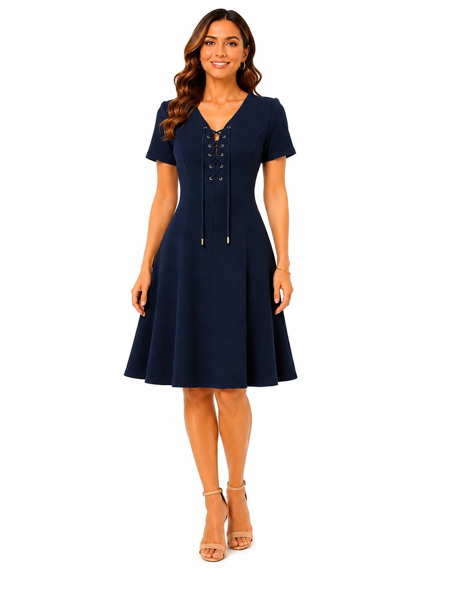Vestido midi formal r de la p r de la p para mujer