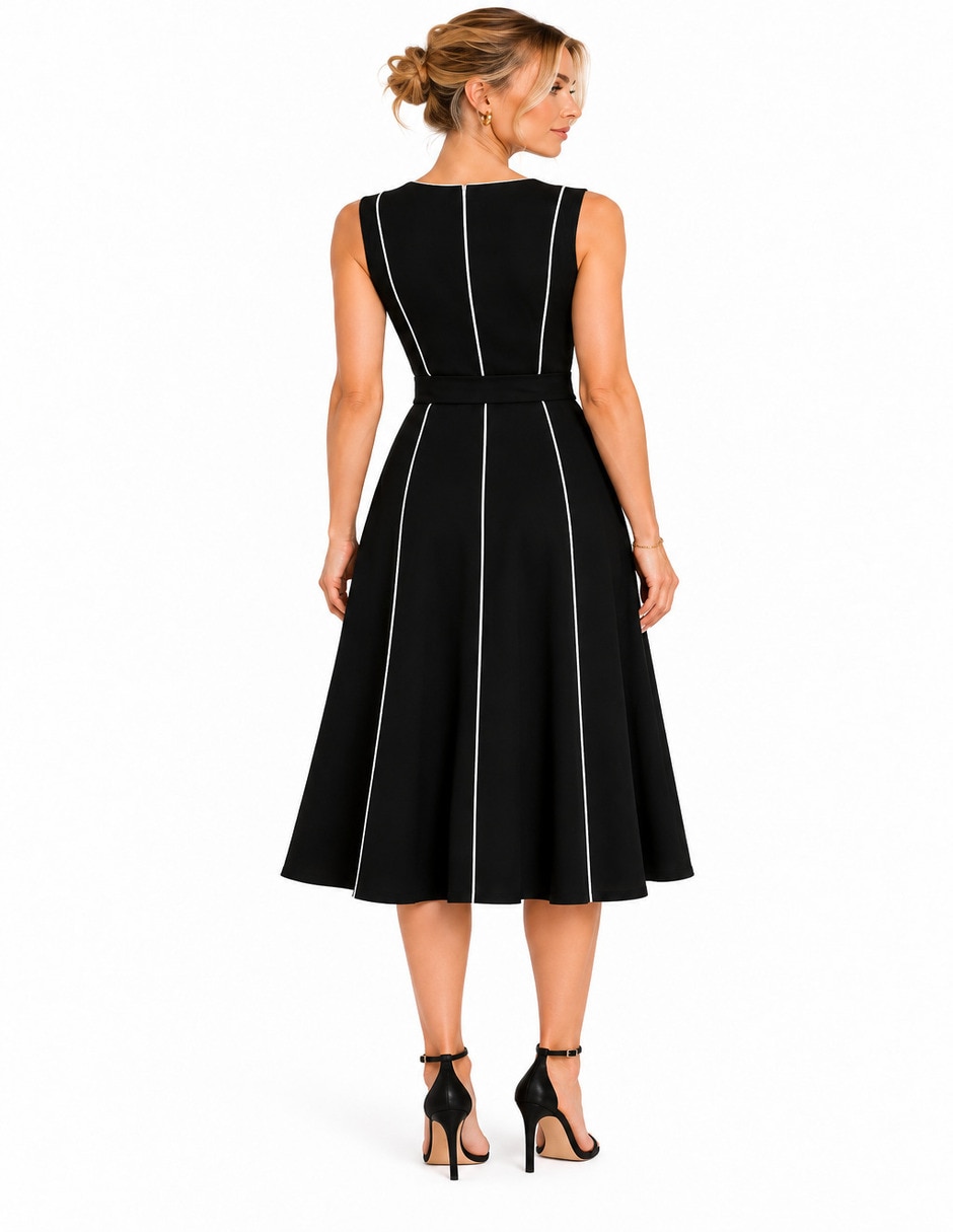 Vestido midi formal r de la p r de la p para mujer 2