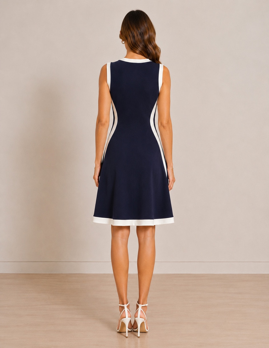 Vestido midi formal r de la p r de la p para mujer 2