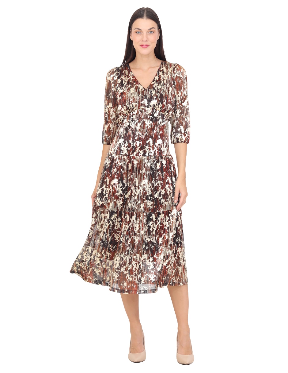 Vestido midi formal r de la p para mujer