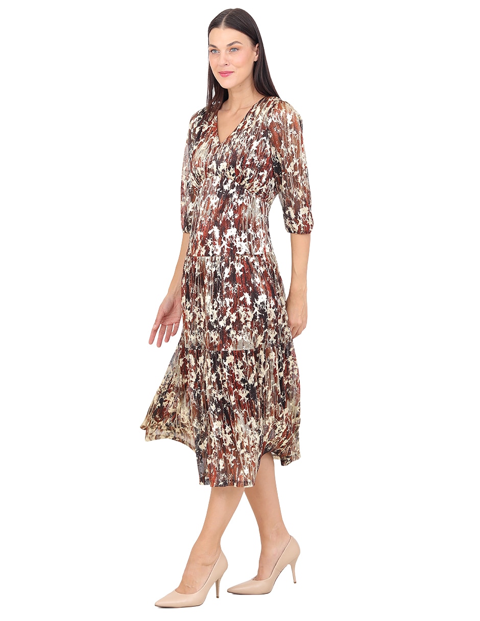 Vestido midi formal r de la p para mujer 4