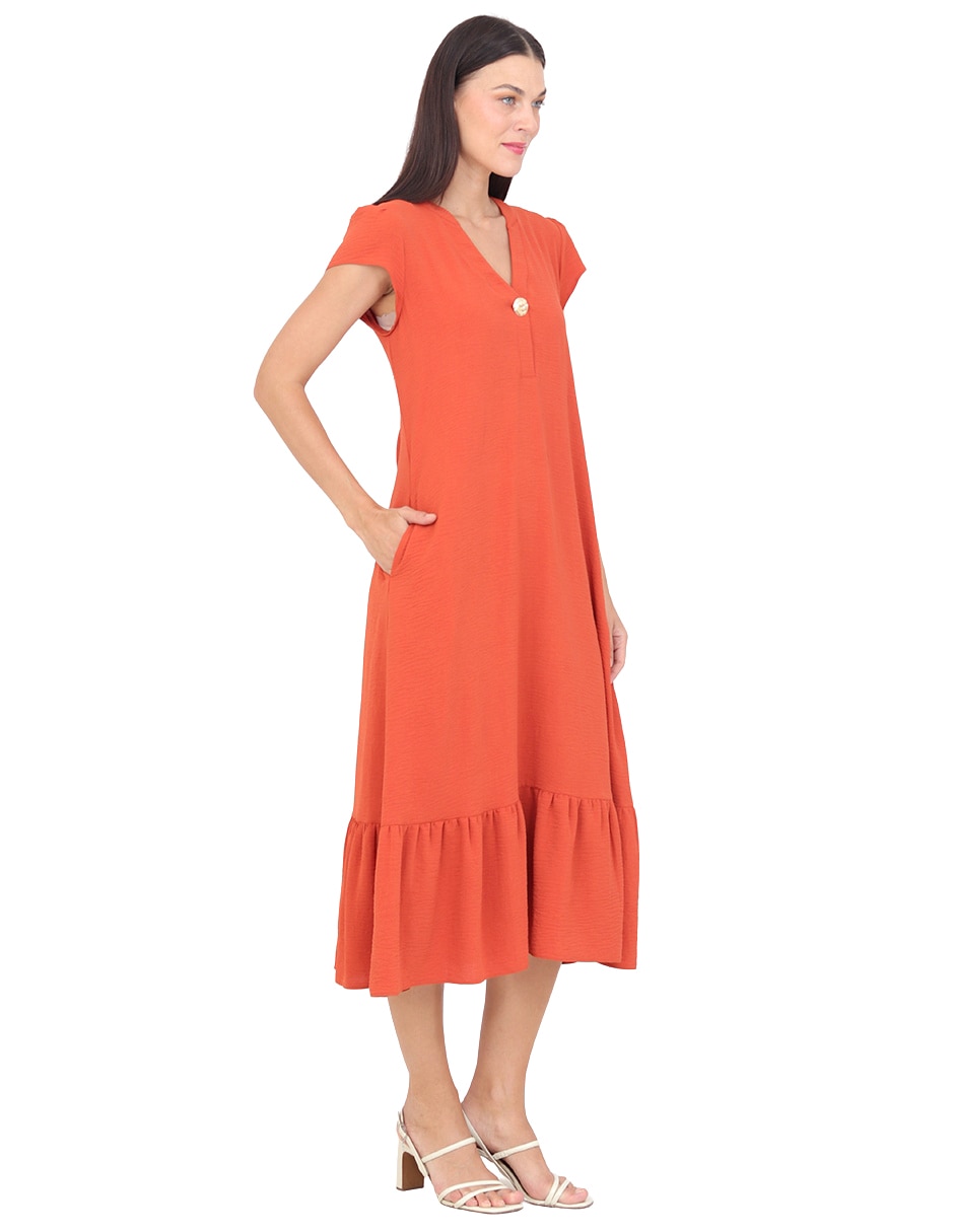 Vestido midi casual r de la p para mujer 3
