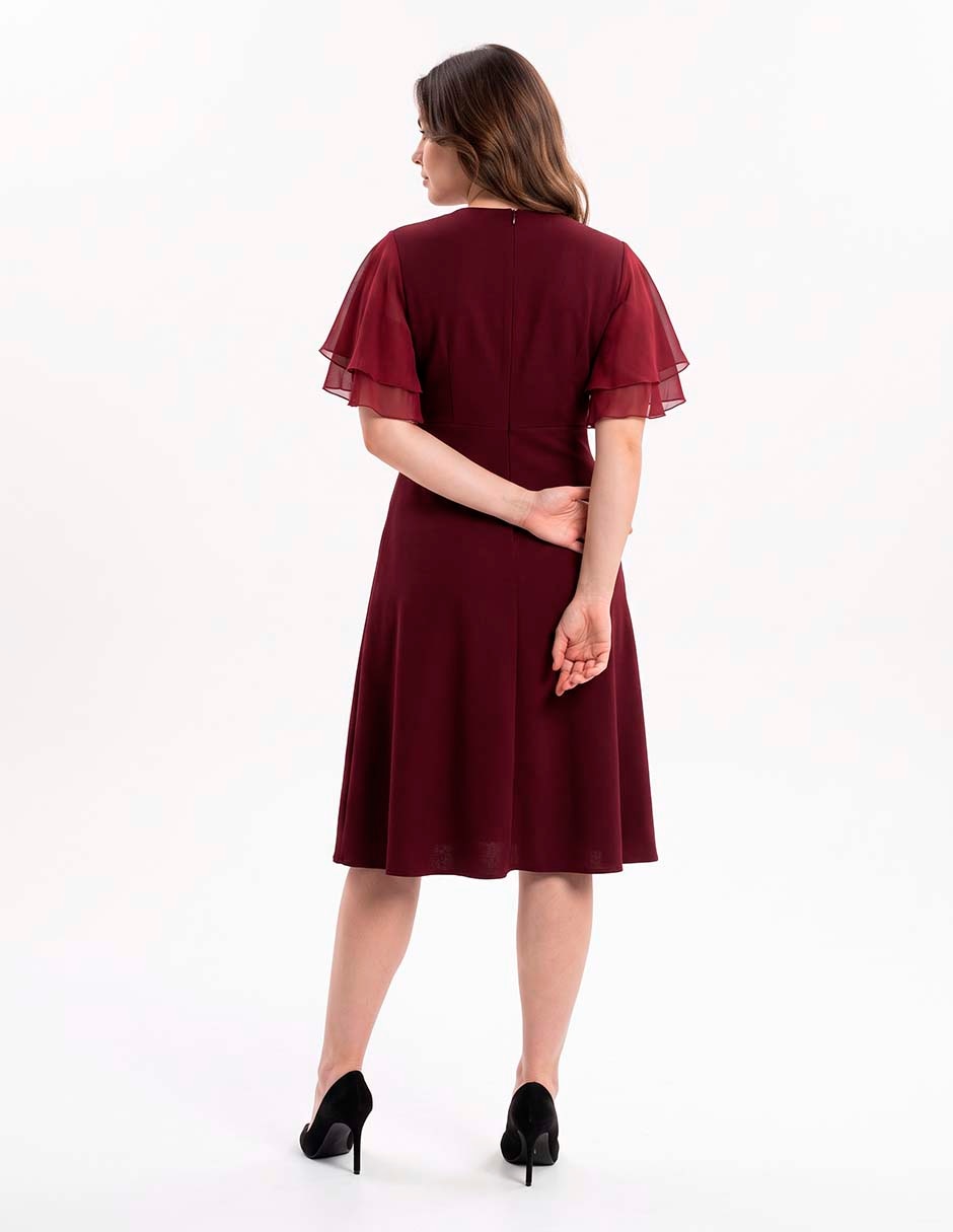 Vestido 3/4 de fiesta escote V 4