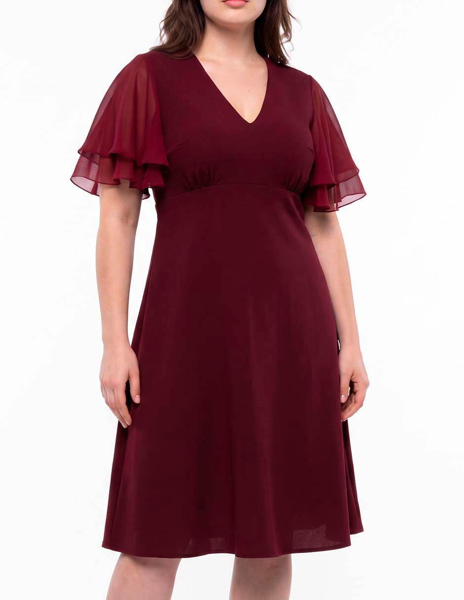 Vestido 3/4 de fiesta escote V 2