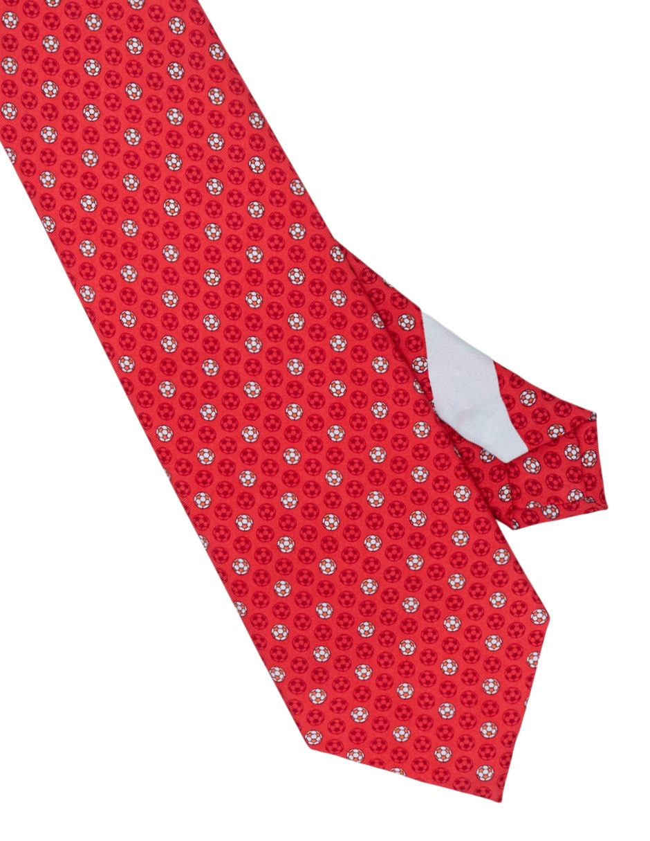 Corbata regular de seda estampado gráfico para hombre 3